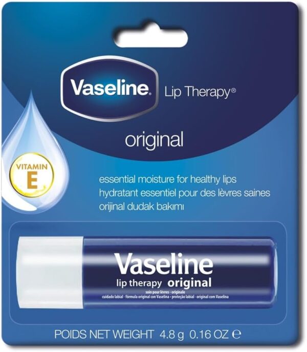 Vaseline Lip Therapy Original Lip Balm With Pure Jelly Original USA Pack of 5